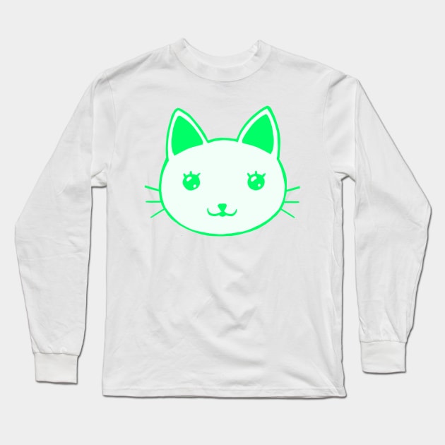 Kitty Green Long Sleeve T-Shirt by asteltainn